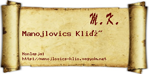 Manojlovics Klió névjegykártya